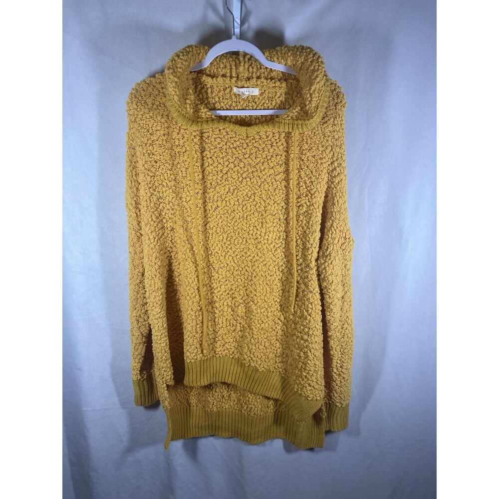 REBORN J yellow hooded pullover sweater M